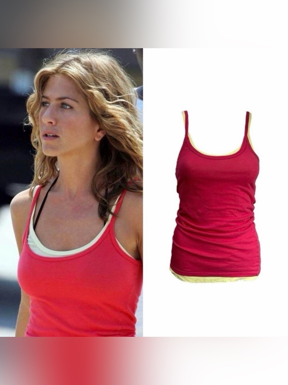 Double-Layered Spaghetti Strap Tank Top - As Seen On Jennifer Aniston